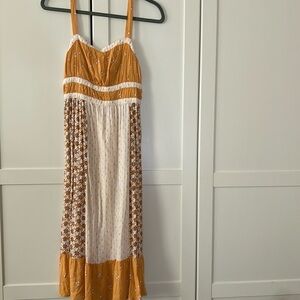 aeropostale floral open back maxi dress